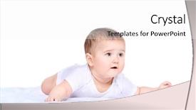  Presentation with cute baby - PPT theme consisting of newpediatric - cute little baby lying background and a white colored foreground