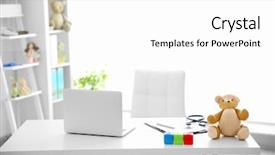  Presentation with doctor office - Presentation having newpediatric - modern interior of doctor office background and a white colored foreground