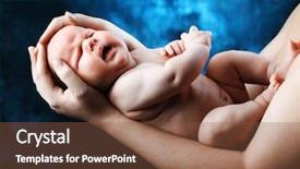  Presentation with baby - Slides consisting of newpediatric - portrait of a beautiful baby background and a tawny brown colored foreground