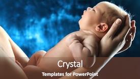  Presentation with baby - PPT theme enhanced with newpediatric - portrait of a beautiful baby background and a tawny brown colored foreground