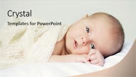  Presentation with pediatrics newborn - Audience pleasing theme consisting of newpediatric - portrait of a sweet newborn backdrop and a light gray colored foreground