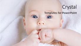  Presentation with pediatrics - PPT theme enhanced with newpediatric - sweet baby in a white background and a lemonade colored foreground