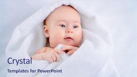  Presentation with pediatrics - Presentation theme featuring newpediatric - sweet baby in a white background and a sky blue colored foreground
