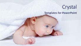  Presentation with pediatrics - PPT theme with newpediatric - sweet baby under a white background and a sky blue colored foreground