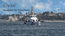  Presentation with coast guard - Presentation theme with newport-beach-california-24-aug background and a light blue colored foreground