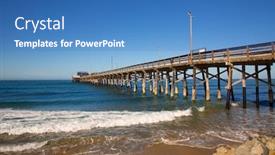  Presentation with california - Colorful presentation theme enhanced with newport-pier-beach-in-california backdrop and a teal colored foreground