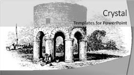  Presentation with abstract round shapes - Beautiful slide set featuring newport tower is a round backdrop and a light gray colored foreground