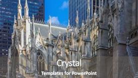  Presentation with new york - Colorful PPT theme enhanced with newreligion - st patrick's cathedral one backdrop and a gray colored foreground