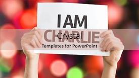  Presentation with news - Beautiful presentation theme featuring news agency - i am charlie card backdrop and a coral colored foreground