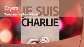  Presentation with colorful - Presentation theme with news agency - i am charlie in french background and a coral colored foreground