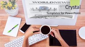  Presentation with international - PPT layouts having news agency - international newspaper against part background and a lemonade colored foreground