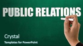  Presentation with public - Colorful presentation theme enhanced with news agency - public relations backdrop and a forest green colored foreground