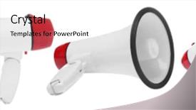  Presentation with alert - Theme consisting of news alert - set with electronic megaphones background and a lemonade colored foreground