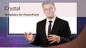  Presentation with television - Slide set consisting of news anchor - television program host with big background and a lemonade colored foreground