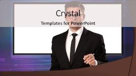  Presentation with television - Presentation consisting of news anchor - television program host with big background and a lemonade colored foreground