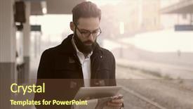  Presentation with news - Colorful slide deck enhanced with news at the train station backdrop and a tawny brown colored foreground