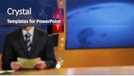  Presentation with audio recorder studio - Presentation consisting of news broadcast - tv studio shallow dof focus background and a ocean colored foreground