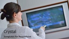  Presentation with man watching woman preparing vegetables - Slides consisting of news channel - happy young woman watching tv background and a light blue colored foreground