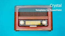  Presentation with news channel - PPT layouts having news channel - radio receiver on color background background and a teal colored foreground