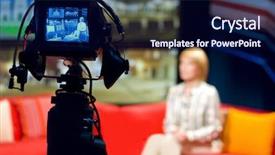  Presentation with news channel - Presentation design having news channel - video camera viewfinder - recording background and a navy blue colored foreground