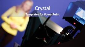  Presentation with recording - Slides having news channel - video camera viewfinder - recording background and a teal colored foreground