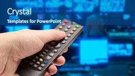  Presentation with controller - Presentation consisting of news channel - watching tv and using remote background and a ocean colored foreground