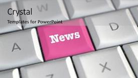  Presentation with journalism - Slides consisting of news computer key background and a light gray colored foreground