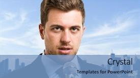  Presentation with news report - Presentation design enhanced with news report tv - portrait of a man speaking background and a light blue colored foreground