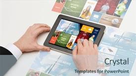  Presentation with web technology - Beautiful PPT layouts featuring news media - business internet people and technology backdrop and a sky blue colored foreground