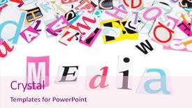  Presentation with newspapers - Cool new slide deck with news media - letters which have been cut backdrop and a lemonade colored foreground