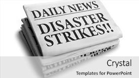  Presentation with strikes - Amazing slides having news newspaper headline reading disaster backdrop and a light gray colored foreground