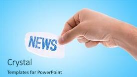  Presentation with breaking news - Slide set consisting of news piece of paper background and a arctic colored foreground