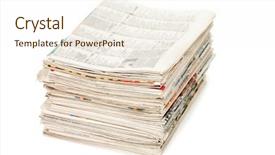  Presentation with newspapers - Presentation enhanced with news print - various newspapers over white background background and a cream colored foreground