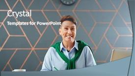  Presentation with news report - Presentation theme featuring news reader looking at camera background and a  colored foreground