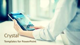  Presentation with business networking - PPT theme enhanced with news room - business technology communication and people background and a cream colored foreground