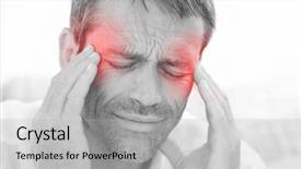  Presentation with news - Presentation with news room - man having a headache background and a light gray colored foreground