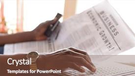  Presentation with news - Presentation theme featuring news room - portrait of an african american background and a tawny brown colored foreground