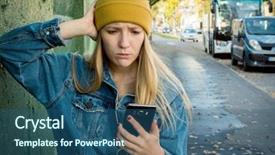  Presentation with bad news - Presentation theme having news shocked sad girl use background and a ocean colored foreground