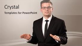  Presentation with live - Slides enhanced with news studio - televison presenter host in live background and a soft green colored foreground