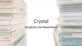  Presentation with tan book stack stacks of books - Presentation theme having news studio background - two stacks of magazines isolated background and a white colored foreground