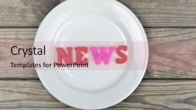  Presentation with white plate - Amazing theme having news word on white plate backdrop and a coral colored foreground
