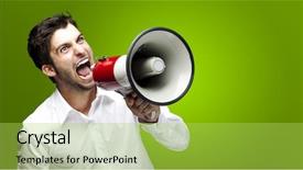  Presentation with green - PPT theme enhanced with newsbackground - portrait of young man handsome background and a yellow colored foreground