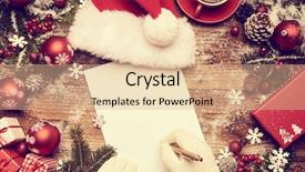  Presentation with gifts - Beautiful PPT theme featuring newscroll - letter from santa claus christmas backdrop and a coral colored foreground