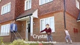  Presentation with play children - Amazing presentation theme having newsoccer - children play in garden backdrop and a  colored foreground