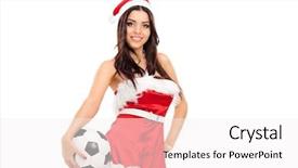  Presentation with costume - Presentation theme having newsoccer - sexy female in santa costume background and a white colored foreground