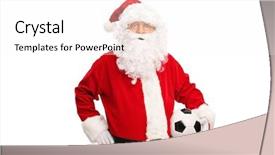  Presentation with santa - Slide deck with newsoccer - studio shot of santa claus background and a white colored foreground