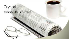  Presentation with brown paper history - Amazing PPT layouts having newspaper - morning paper with glasses backdrop and a white colored foreground