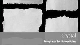  Presentation with torn newspaper paper - Colorful PPT theme enhanced with newspaper - pieces of torn paper backdrop and a gray colored foreground