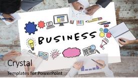  Presentation with composite - Cool new PPT theme with 3d animation newspaper - digital composite of business text backdrop and a light gray colored foreground