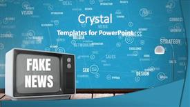  Presentation with fake news - Slides featuring 3d animation newspaper - digital composite of fake news background and a teal colored foreground